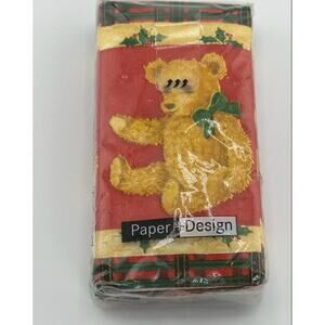 Vintage 1990s NWT New Christmas Bear‎ Tissue Set Pack Stocking Stuffers